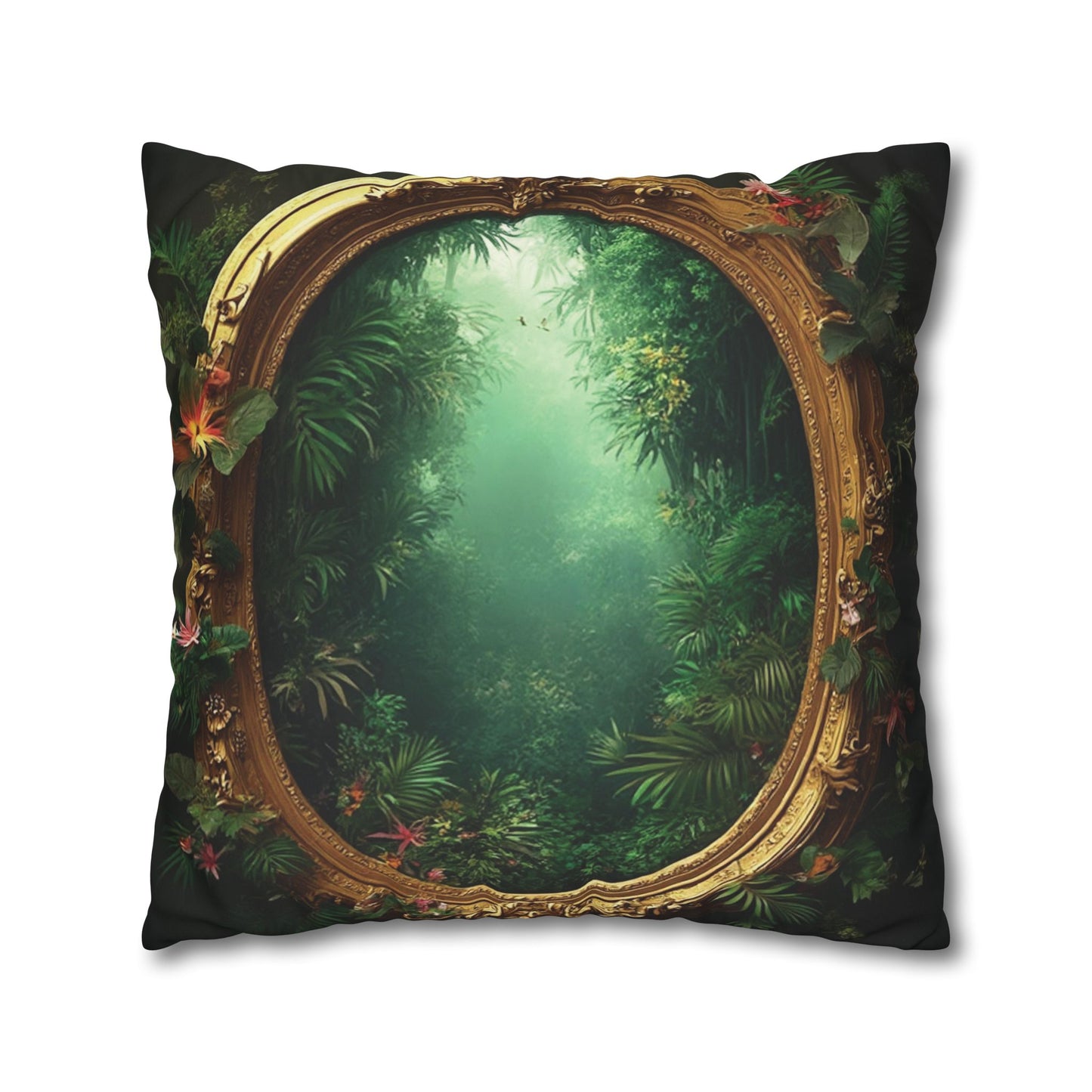 Faux Suede Square Pillowcase - Golden Portal to Paradise