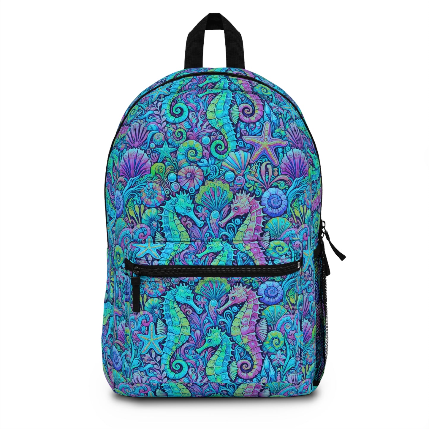 Tropical Backpack / Seahorses, Turquise Pop