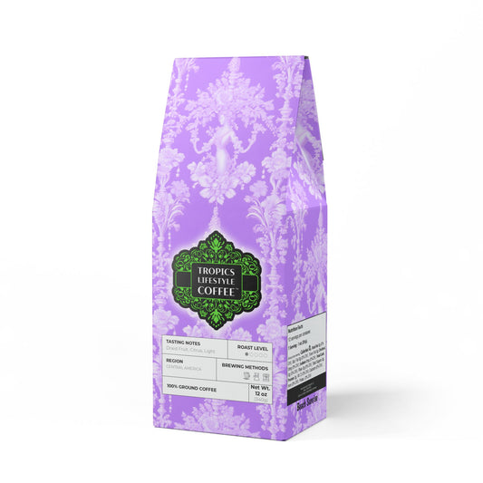 Beach Sunrise Blend™ (Light Roast) Specialty Grade Craft Coffee / Pearl Lady Toile, Amethyst