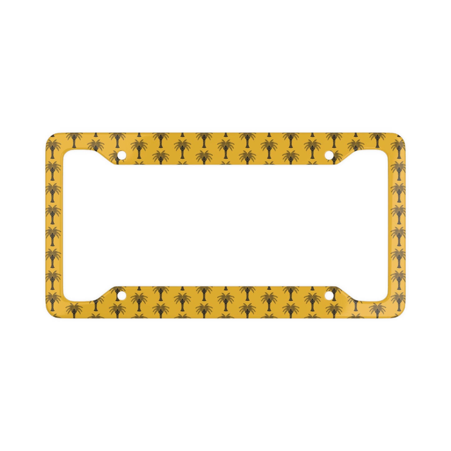 License Plate Frame - Stylized Palm Tree, yellow