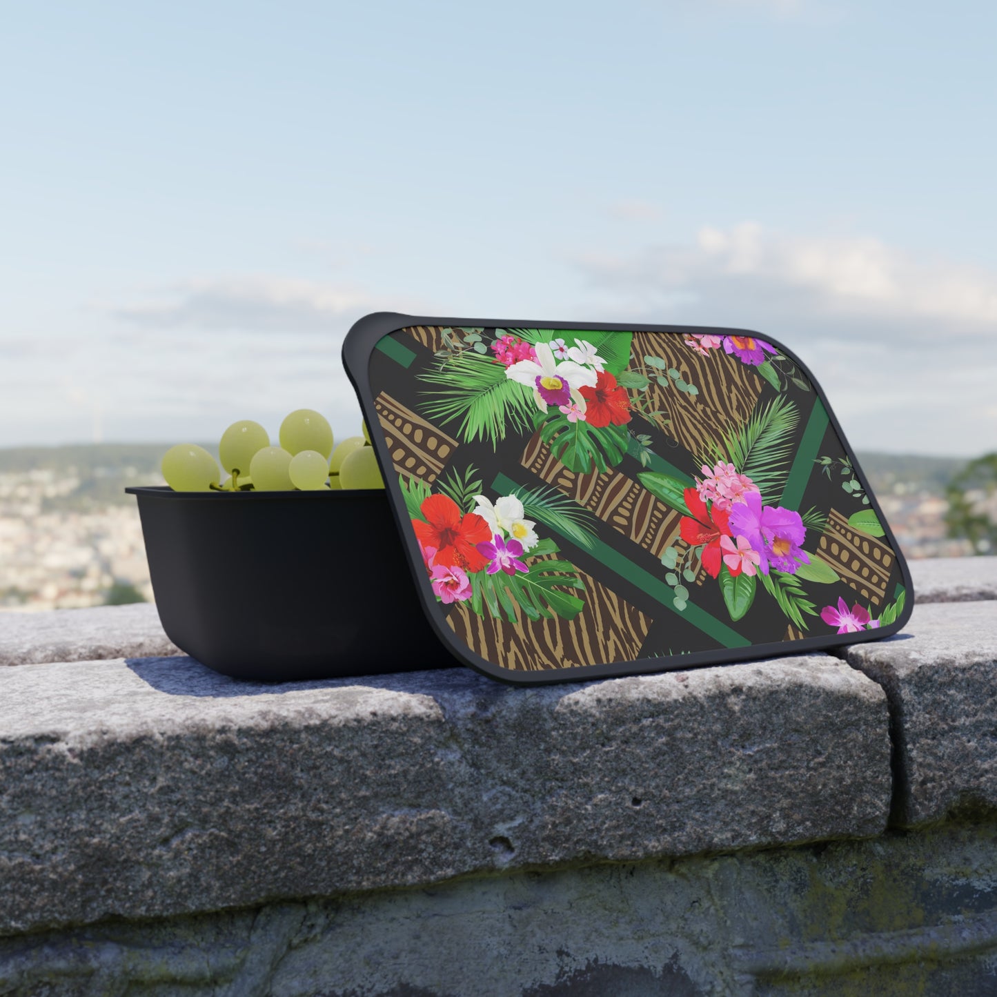 Bento Box with Utensils - Tiki Orchids