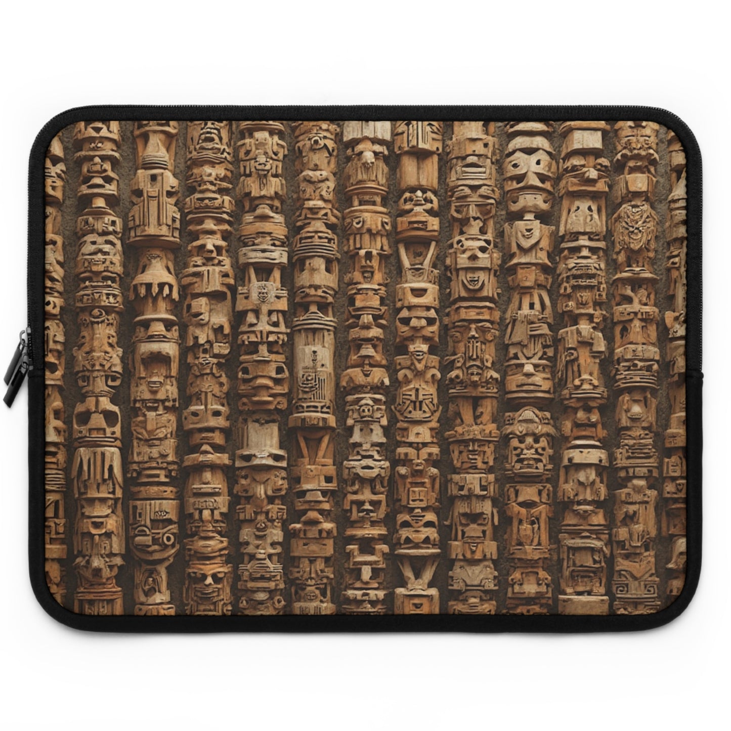 Tropical Laptop Sleeve, 5 Sizes - Perfect for Beach Lovers & Students / Ancient Tiki Totems