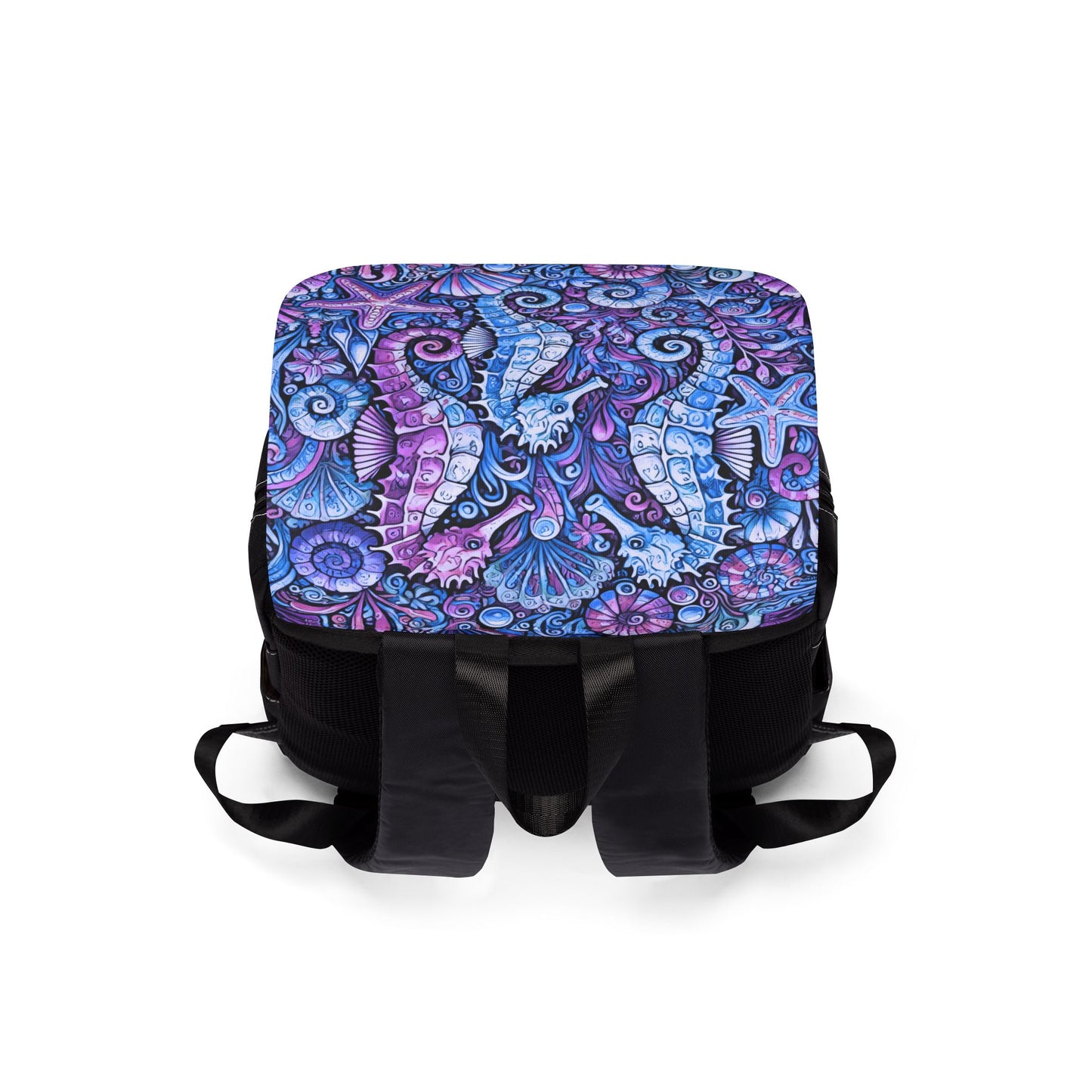 Seahorses Blue Casual Backpack - Perfect for Everyday Adventures