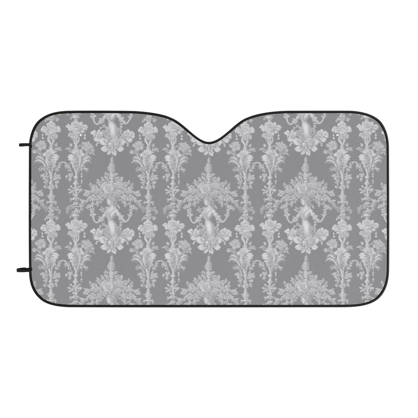 Tropical Car Sun Shades / Pearl Lady Tropical Toile, Slate