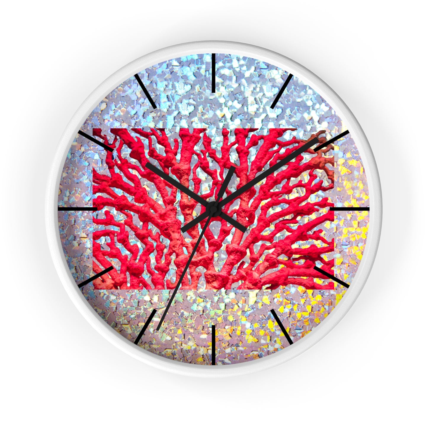 Wall Clock, Disco Red Coral, Hands/Base Variants