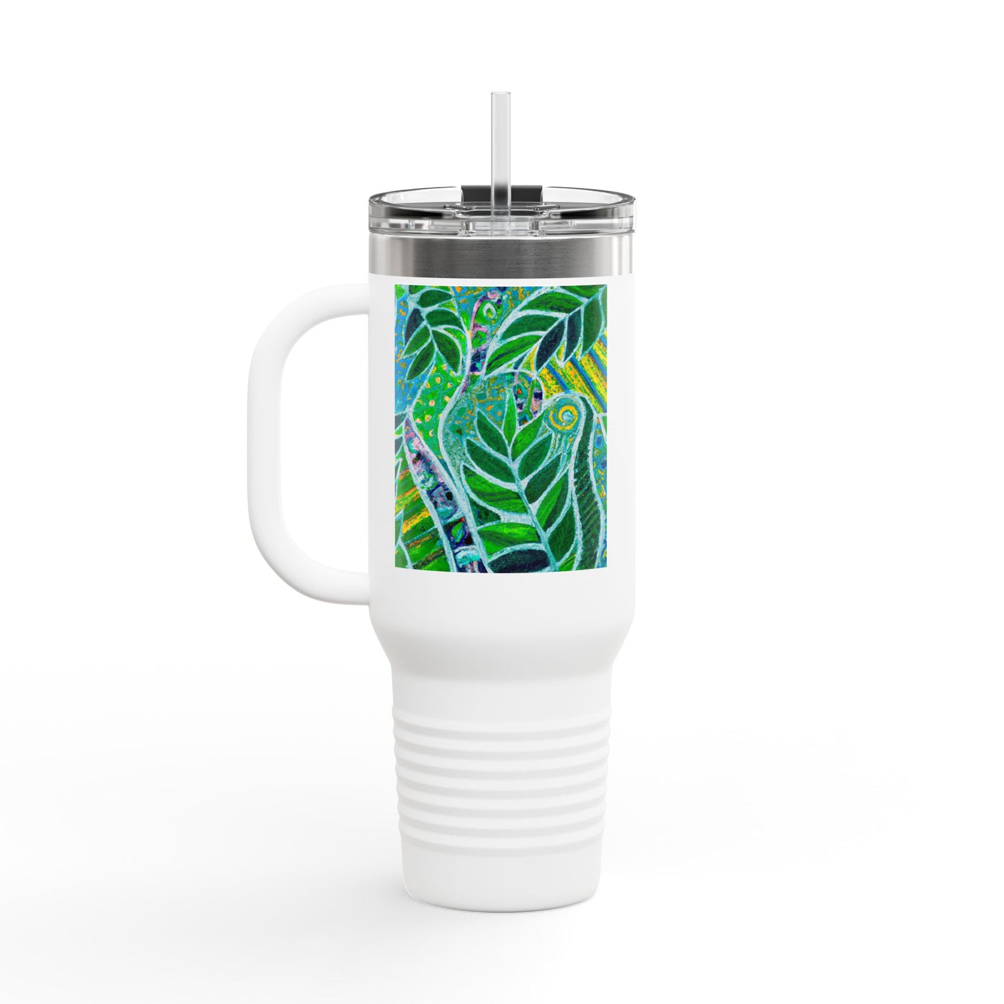 Amazon Whimsy/Green Insulated Travel Mug - 40oz - Perfect for Outdoor Adventures