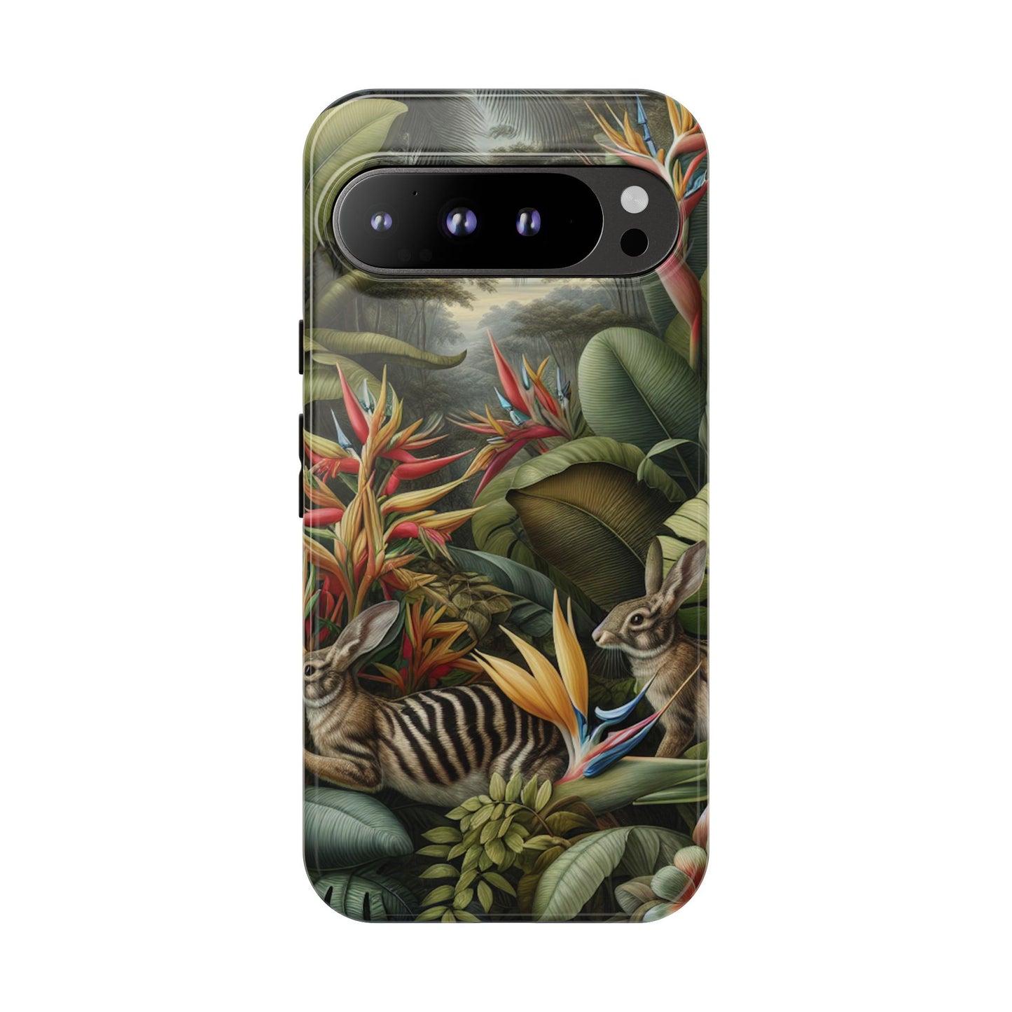 Rainforest Rabbit Outing Phone Case - Tough Cases with Summer Vibe