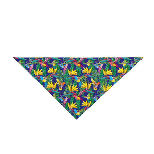 Bird of Paradise Toile Tropical Pet Bandana, 2 Sizes - Stylish accessory for dogs & cats