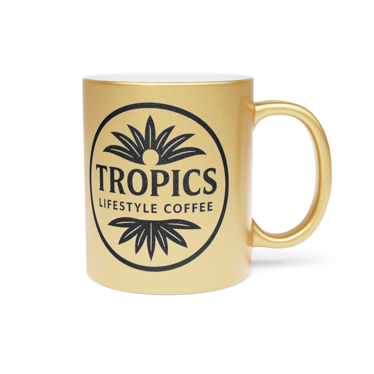 Tropical Metallic Mug, Gold or Silver - TLCoffee Art Box Logo