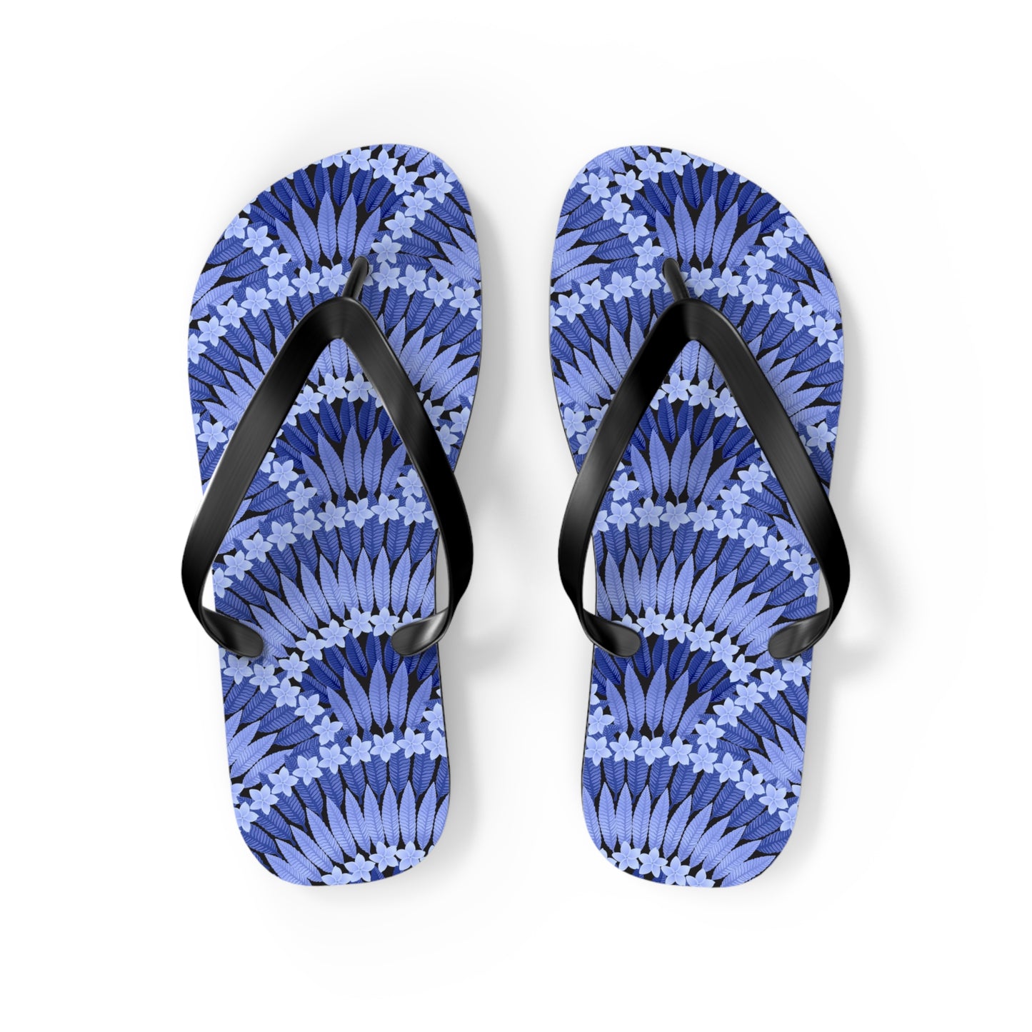 Flip Flops - Plumeria and Palms, Blue