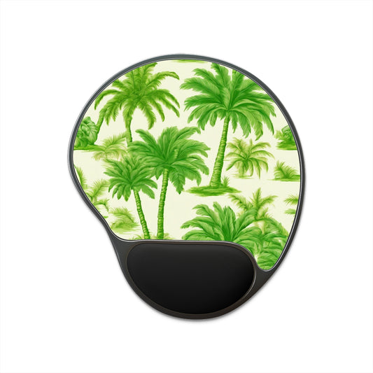 Mouse Pad With Wrist Rest, Playful Palms Toile