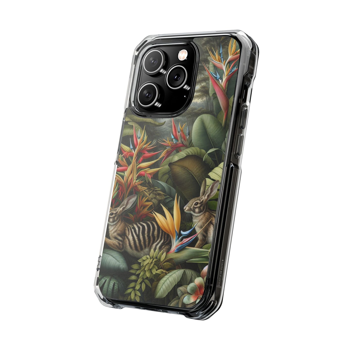 Rainforest Rabbit Outing Magnetic Clear Phone Case, Many Models