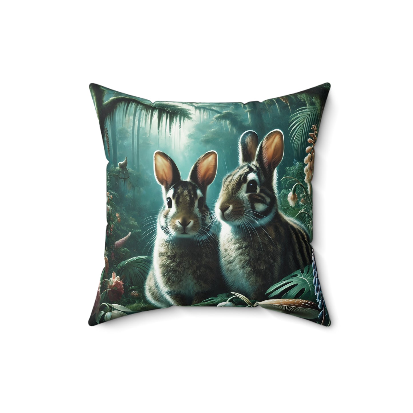 Decorative Pillow - Accent Cushion, 4 Sizes /Tropical Sumatran Rabbits/Tundra