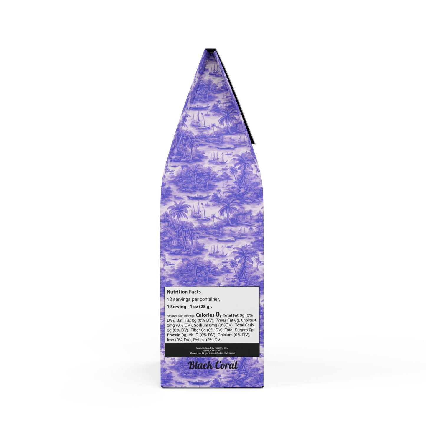 Black Coral Blend™ (Dark French Roast) Specialty Grade Craft Coffee / Tropical Toile, Purple