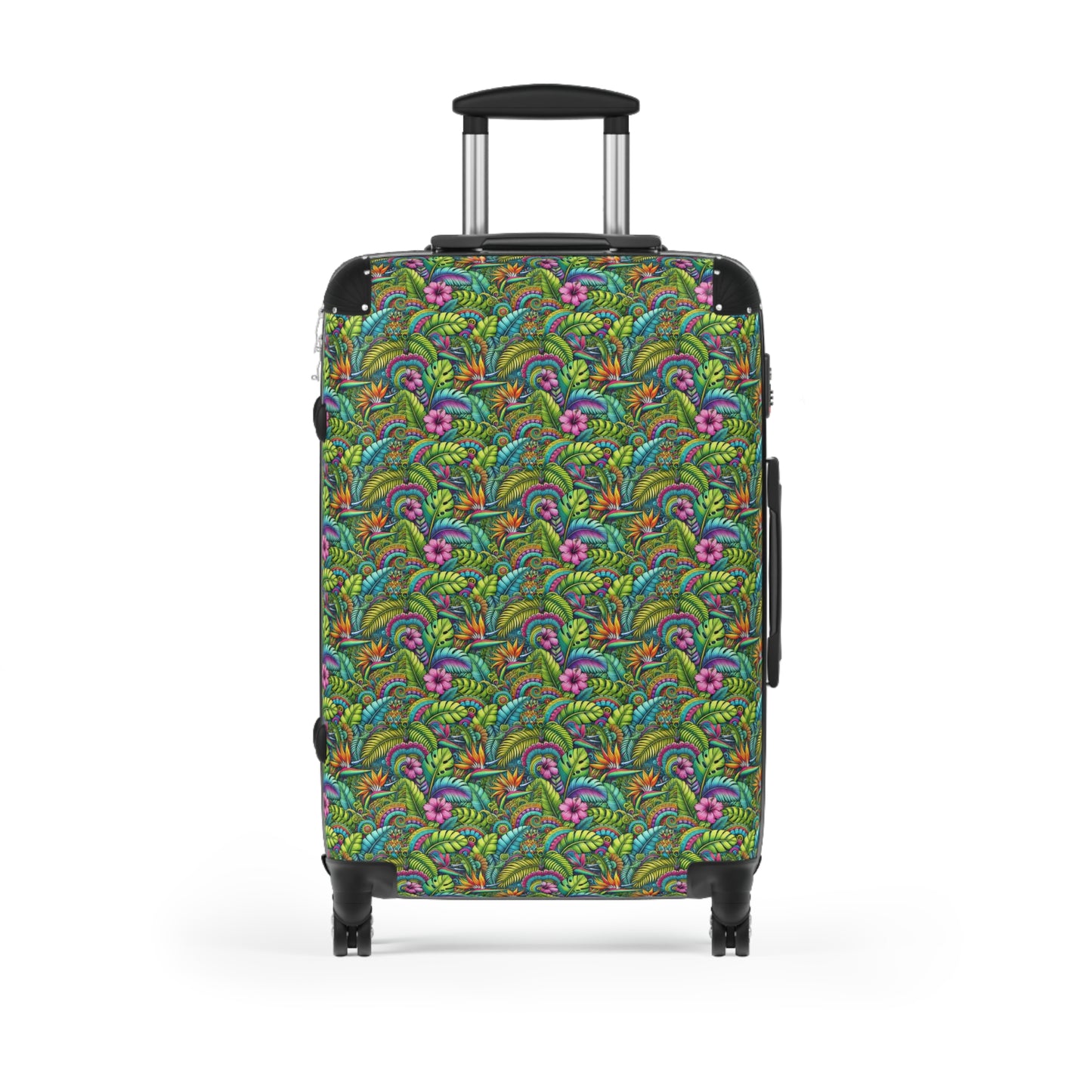 Tropical Suitcase - Stylish Travel Luggage for Adventurers / Rainforest Blooms