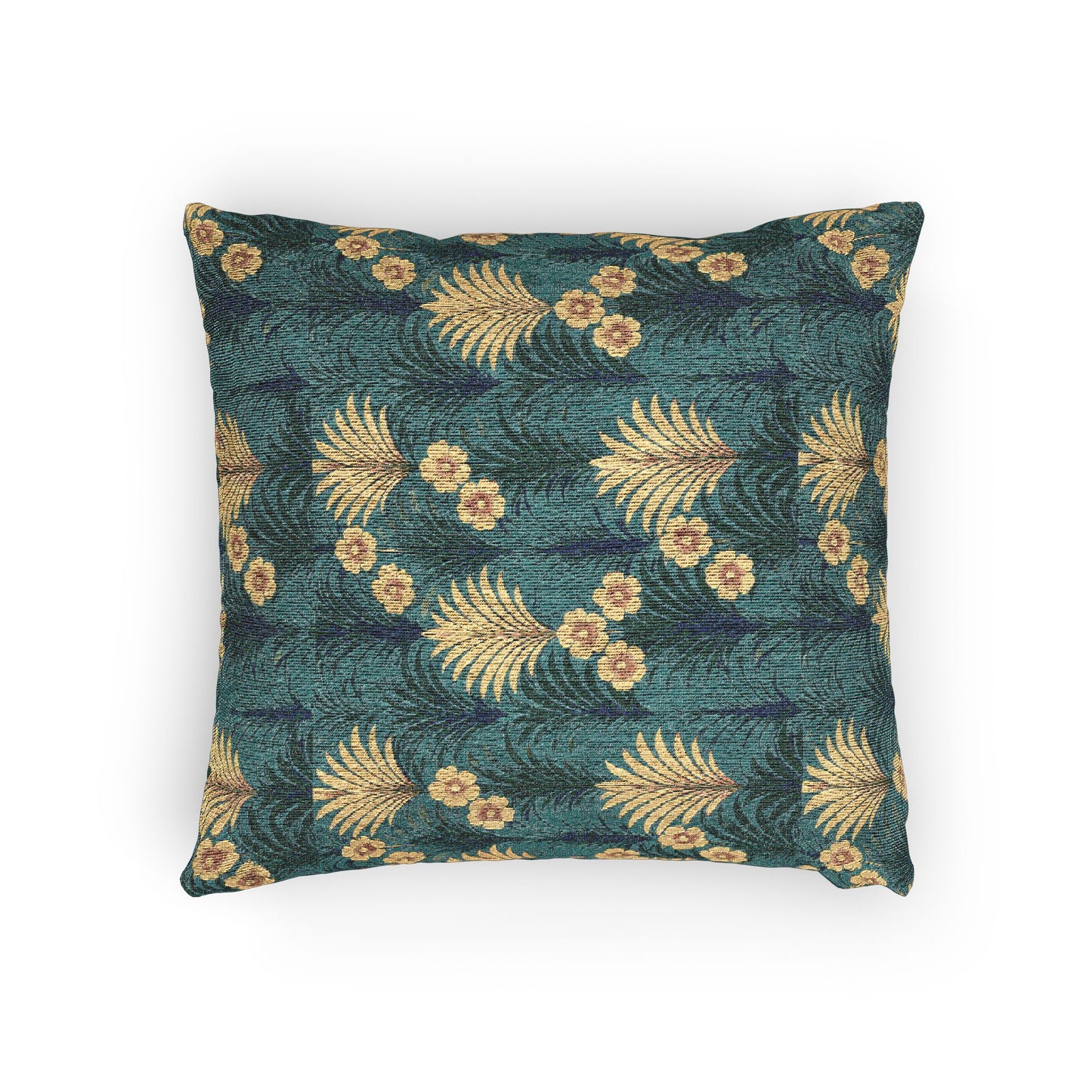 Woven Pillow, 17"W x 18"L ~ Sunrise Palms, Green