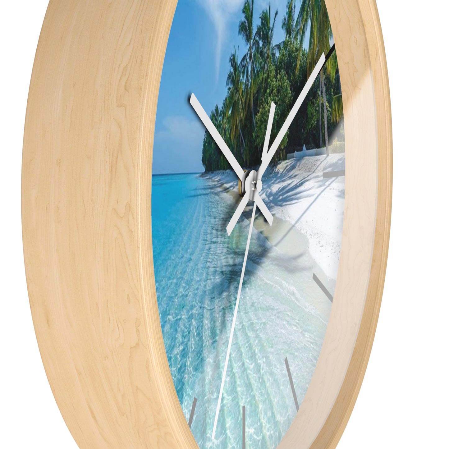 Wall Clock, Calming Private Beach, Hands/Base Variants