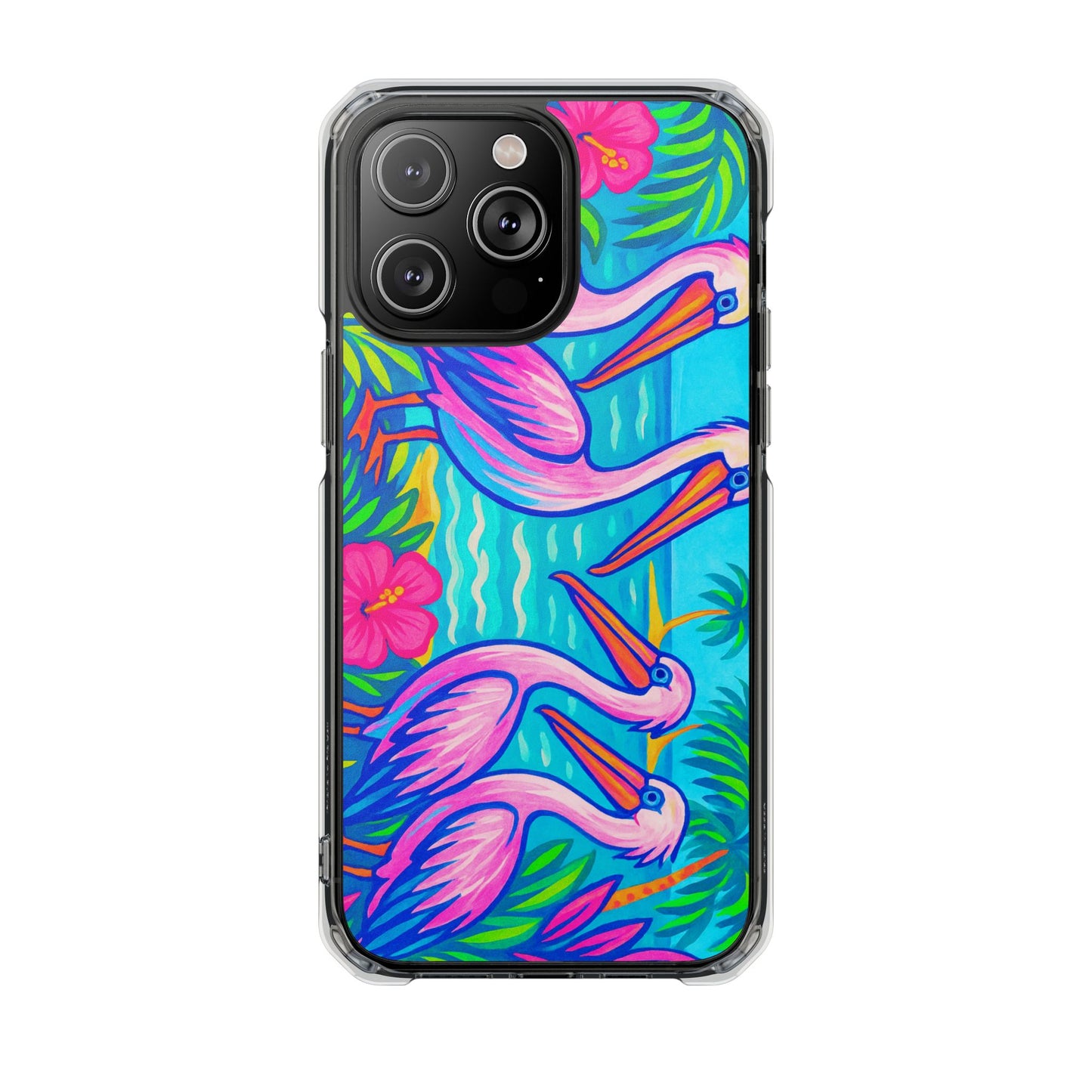 Beach Pelican Party Magnetic Clear Phone Case, Many Models