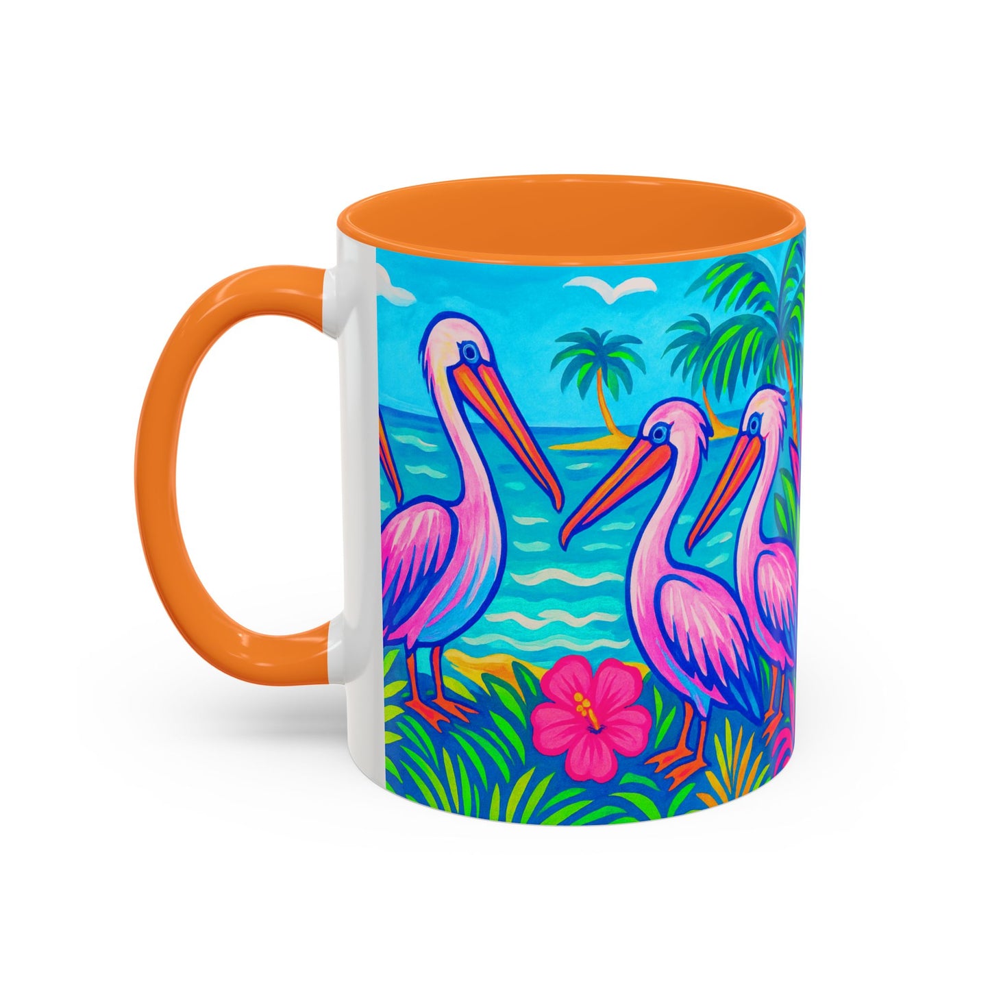 Accent Color Coffee Mug, Many Colors - 11oz & 15oz / Pelican Party