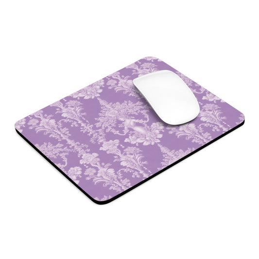 Tropical Mouse Pad, 2 Shapes - Beach Vibes for Home Office & Gamer / Pearl Lady Toile, Amethyst