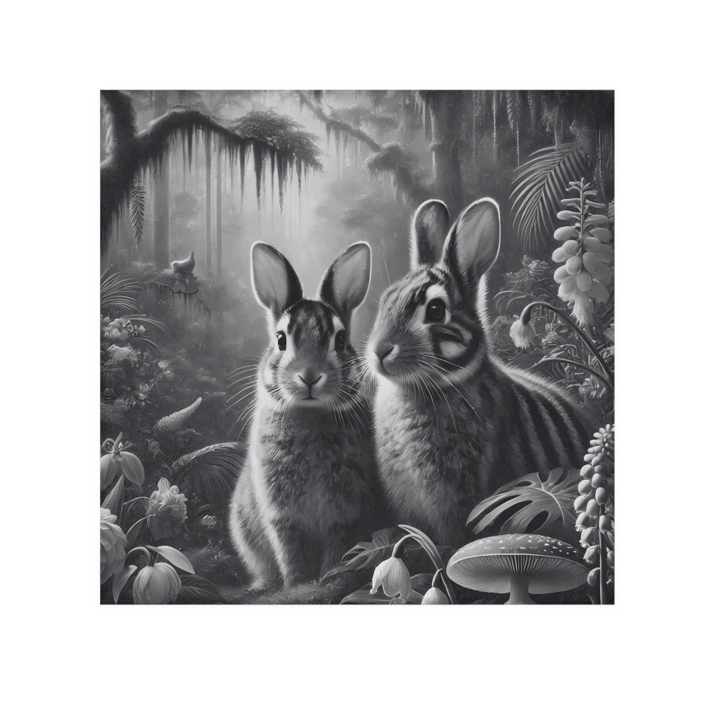 Face Towel - Tropical Sumatran Rabbits/Slate