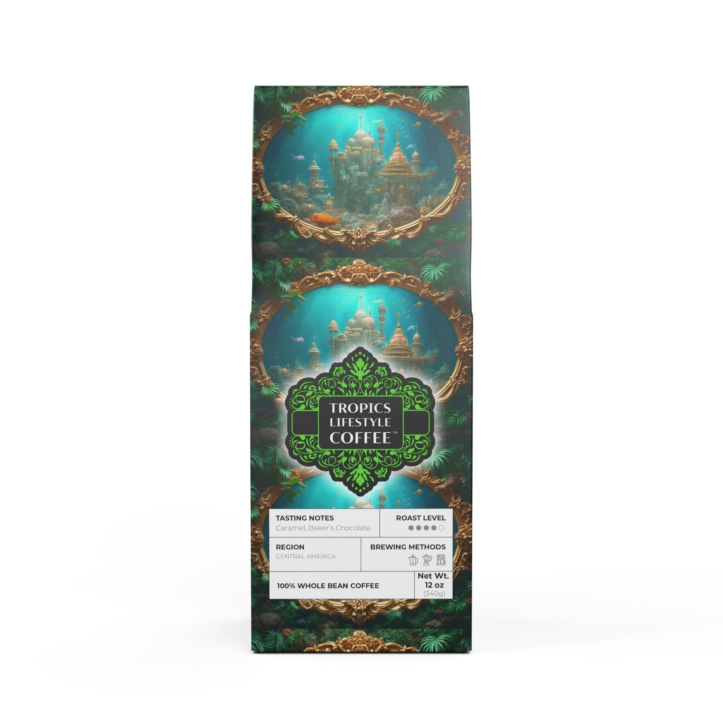 Cocoa Palms Blend™ (Medium-Dark Roast) Specialty Grade Craft Coffee / Mermaid Palace, Aegean Sea