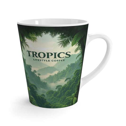 Latte White Mug - Rainforest Vista / TLCoffee Logo