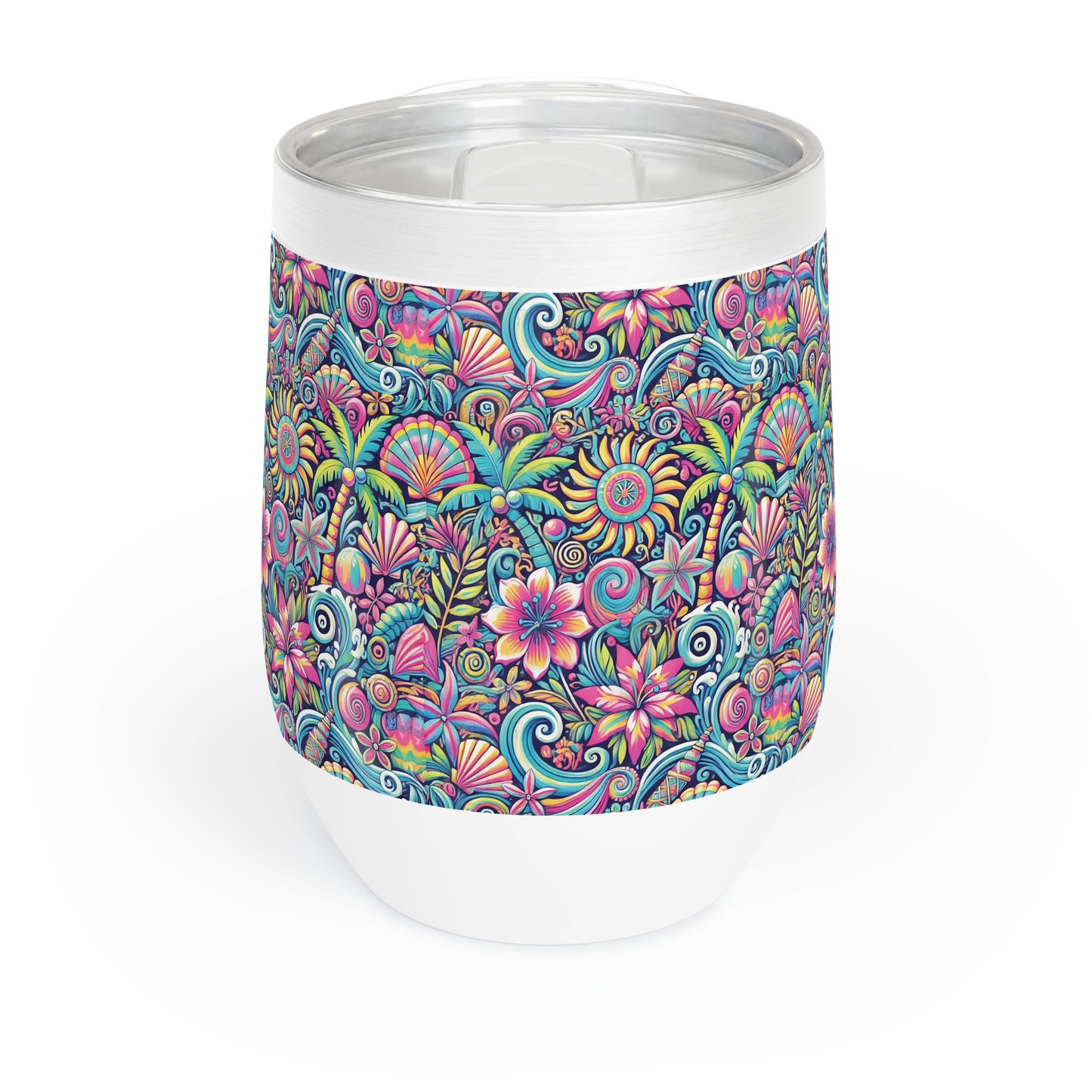 Chill Wine Tumbler with Happy Tropics