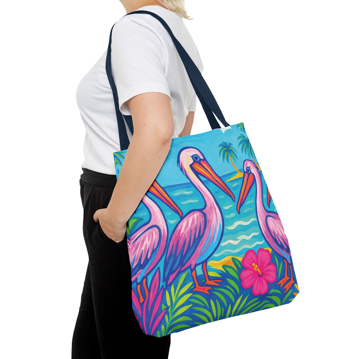Beach Pelican Party Tote Bag - 3 Sizes