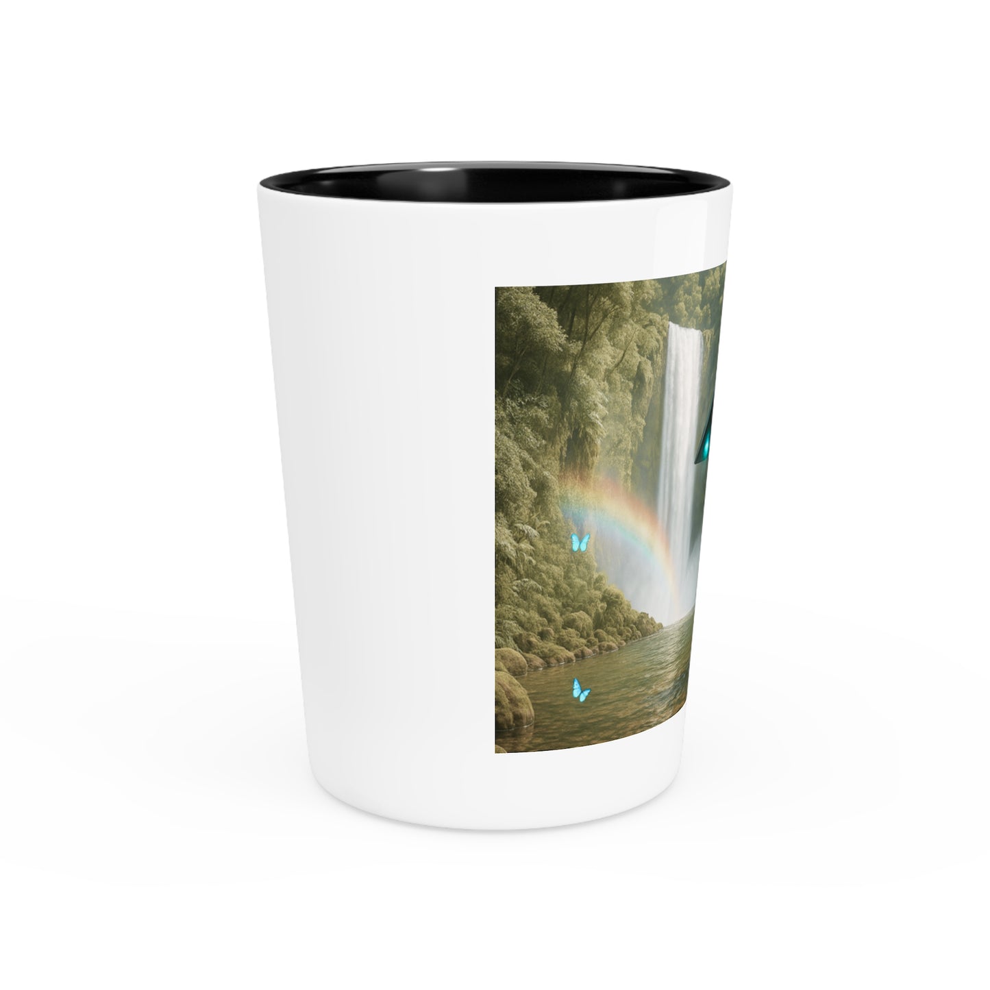Shot Glass - UFO and Waterfall