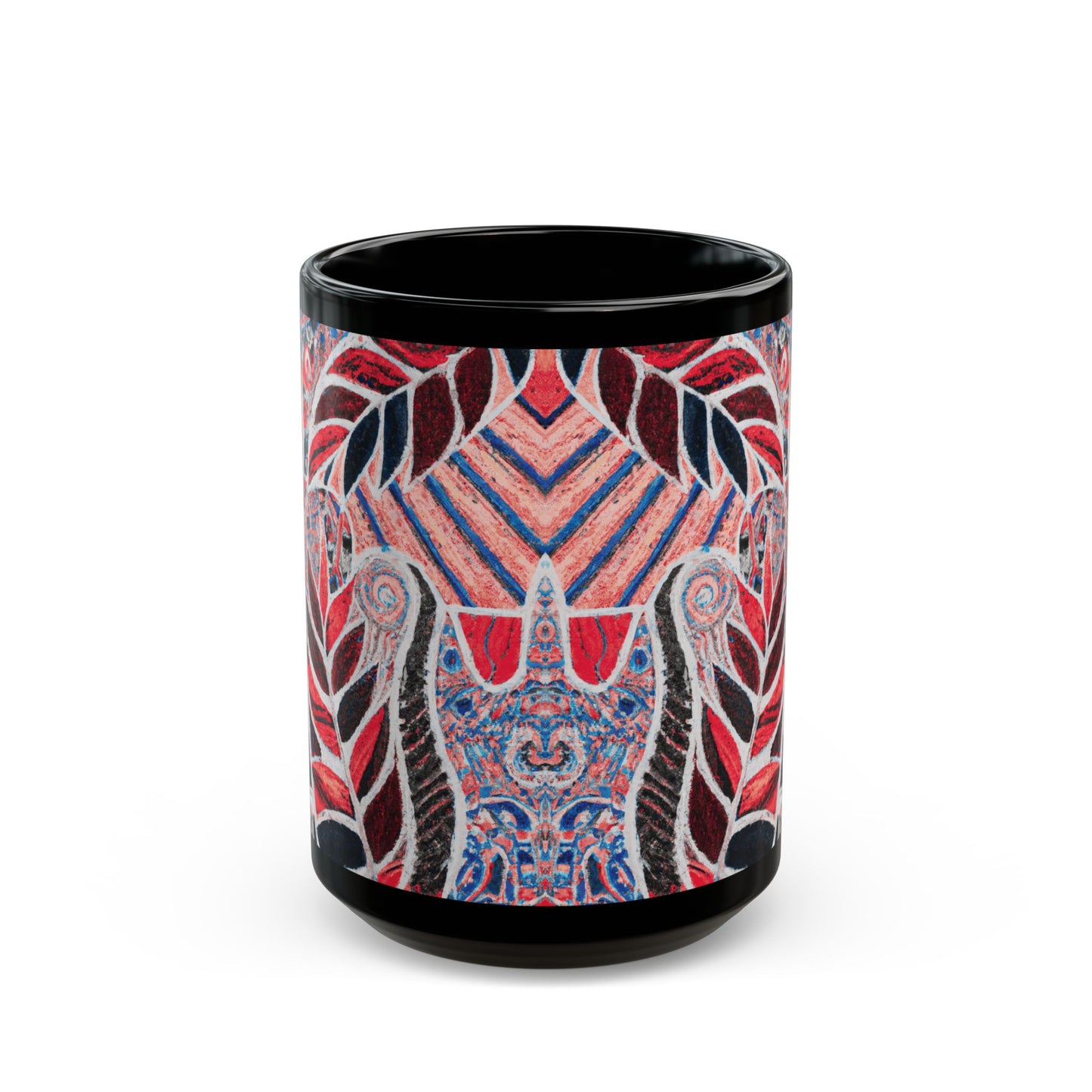 Black Coffee Mug - Amazon Whimsy, Red