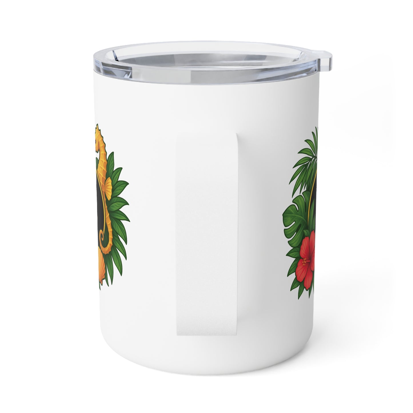 Tropical Insulated Coffee Mug, 10oz / TLC Seahorse Logo