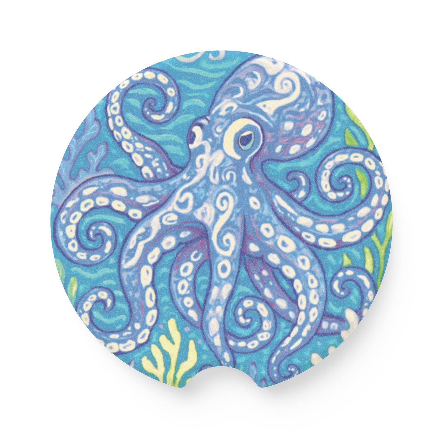 Soapstone Car Coaster - Blue Kraken Joe