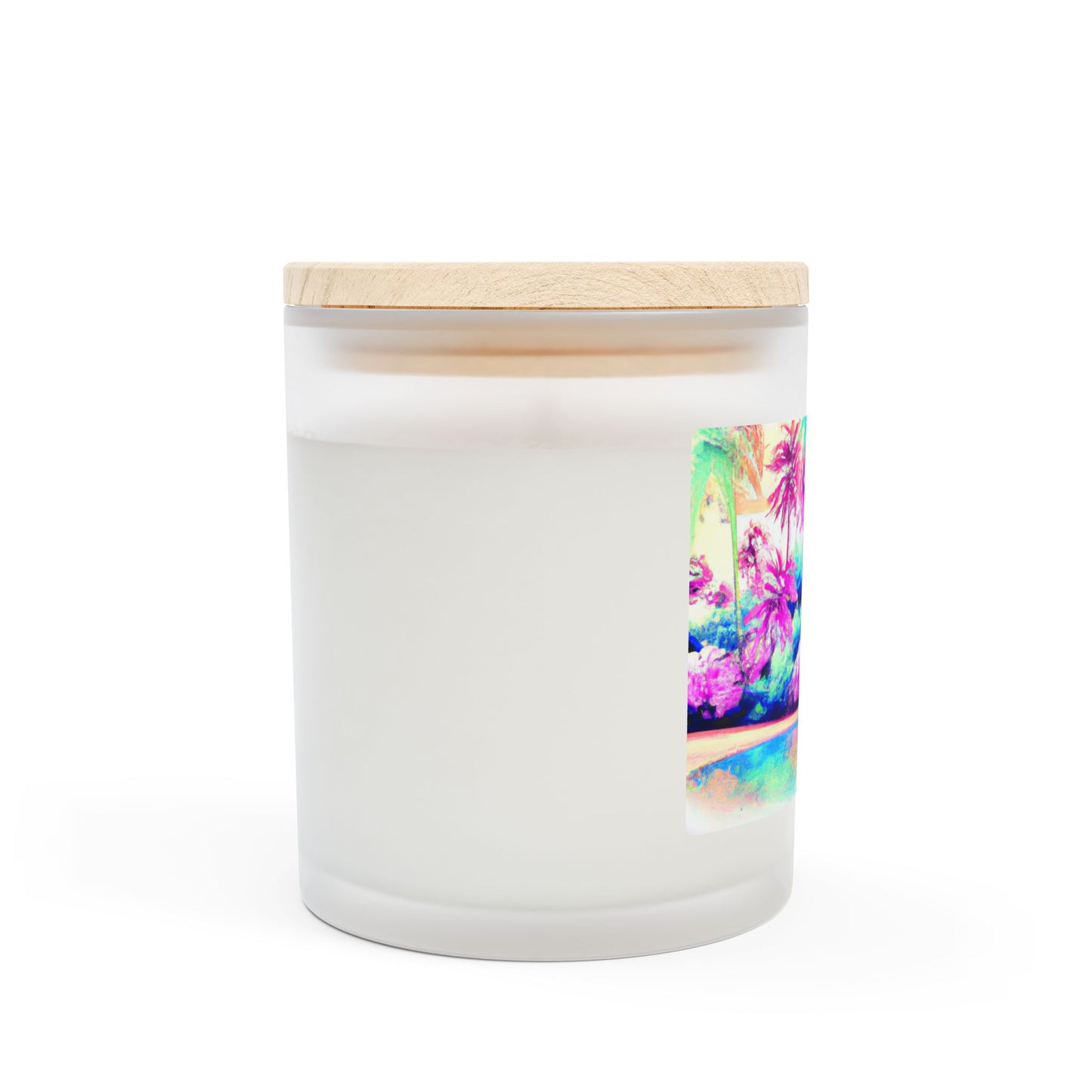 Frosted Glass Candle, 11oz - Watercolor Beach