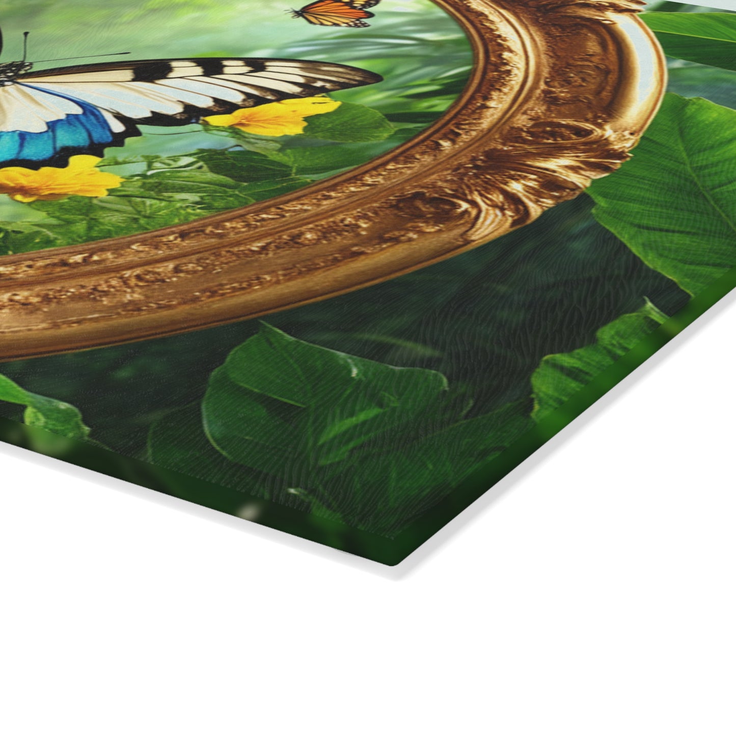 Glass Cutting Board, 2 sizes - Framed Swallowtail