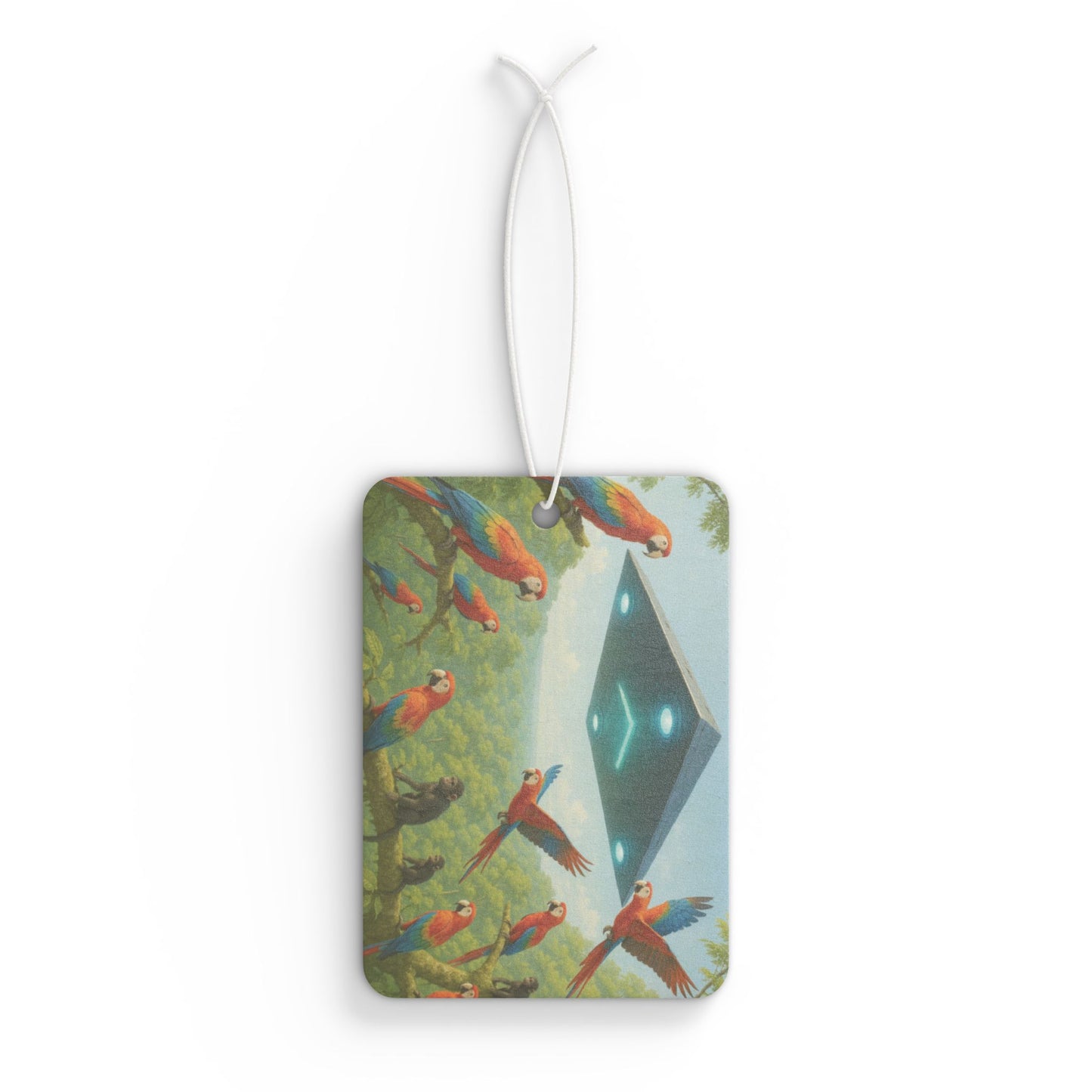 UFO and Macaws Car Air Freshener - Vibrant Tropical Aromatic Décor