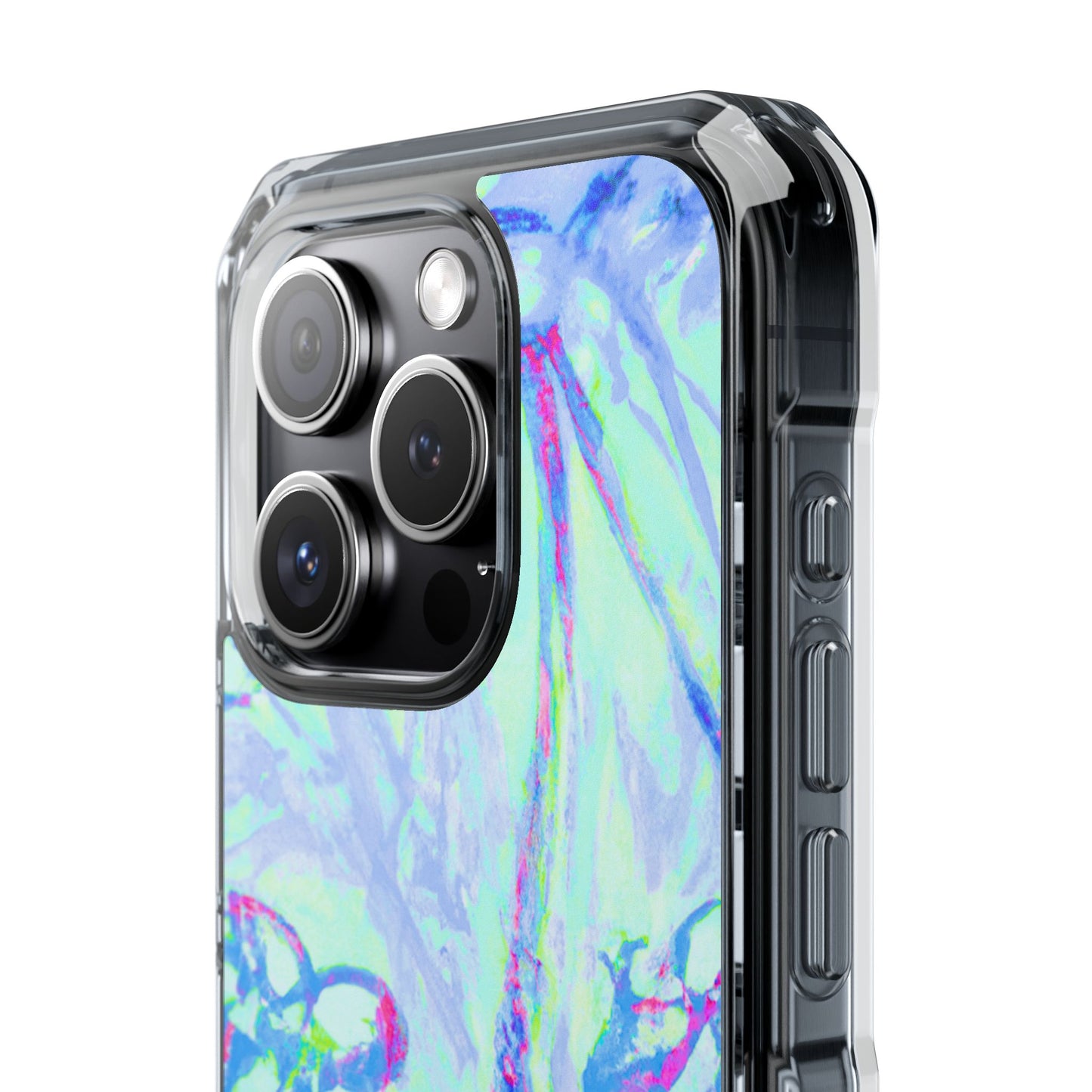 Tropical Doodles/Blue Magnetic Clear Phone Case, Many Models