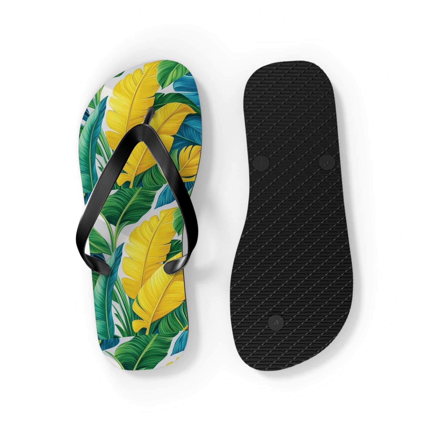 Flip Flops - Yellow Tropical Leaves