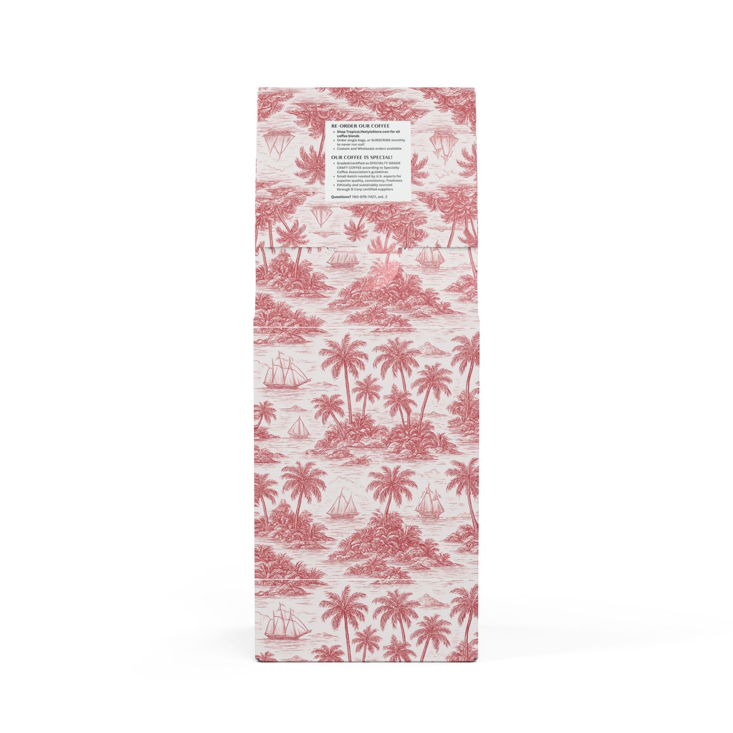 Beach Sunrise Blend™ (Light Roast) Specialty Grade Craft Coffee / Faraway Toile, Red