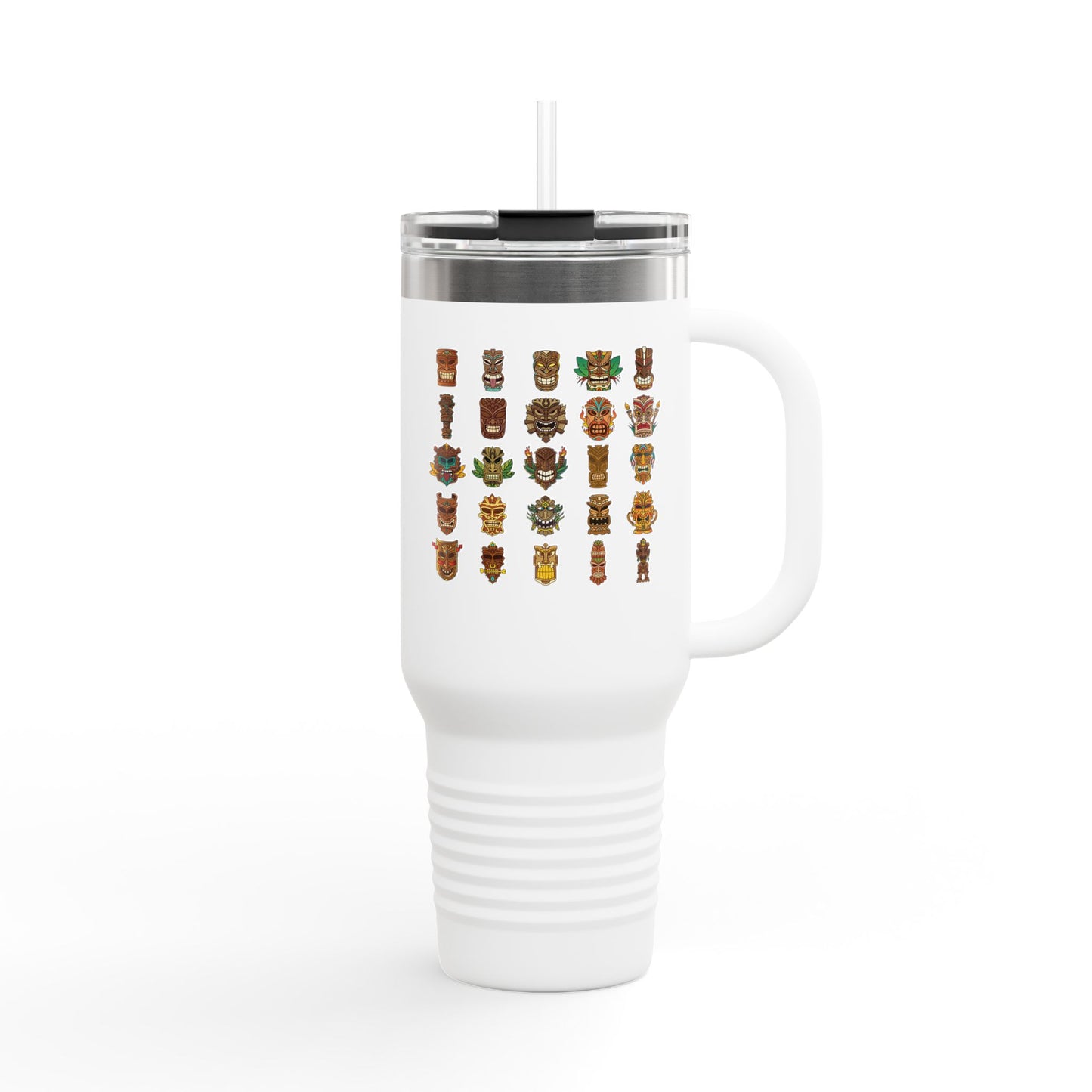 Insulated Travel Mug, 40oz / Tiny Tiki Dudes - Perfect for Outdoor Adventures