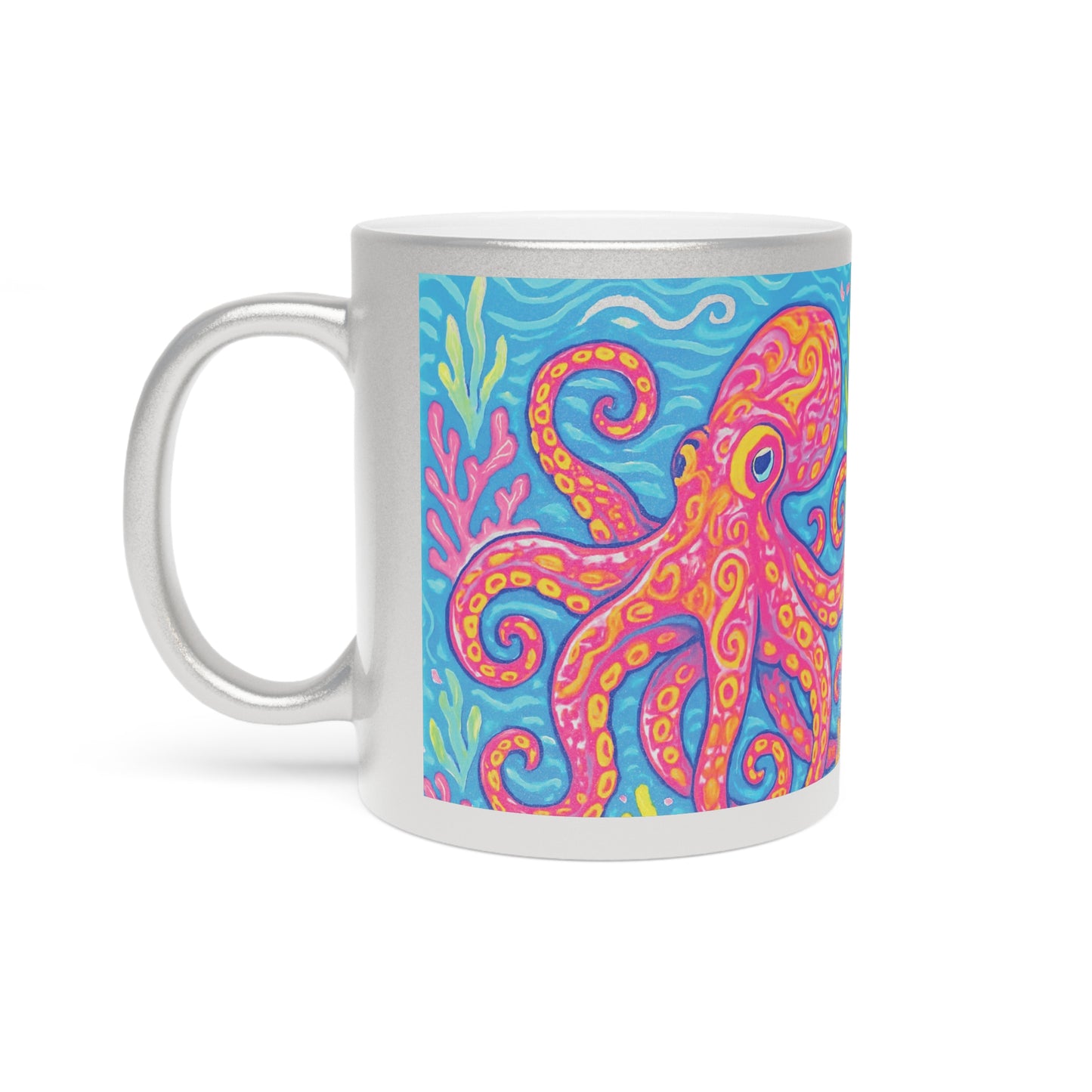 Tropical Metallic Mug, Gold or Silver - Kraken Joe