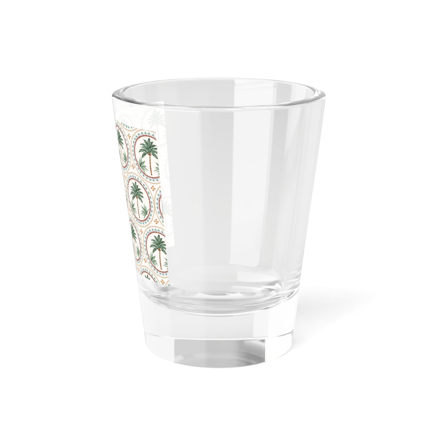 Clear Shot Glass, 1.5oz - Mosaic Palm Tree