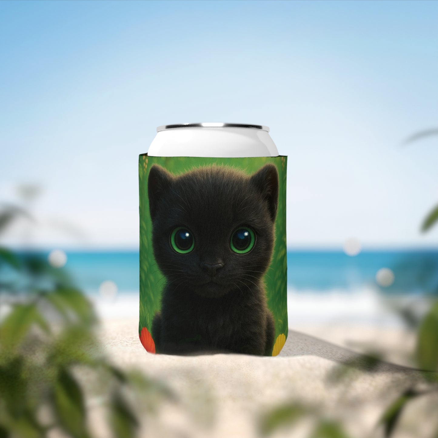 Baby Black Panther Can Cooler Sleeve - Perfect for Outdoor Picnics