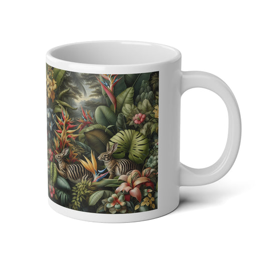 Jumbo Mug, 20oz, Rainforest Rabbit Outing | Tropical Coffee Cup