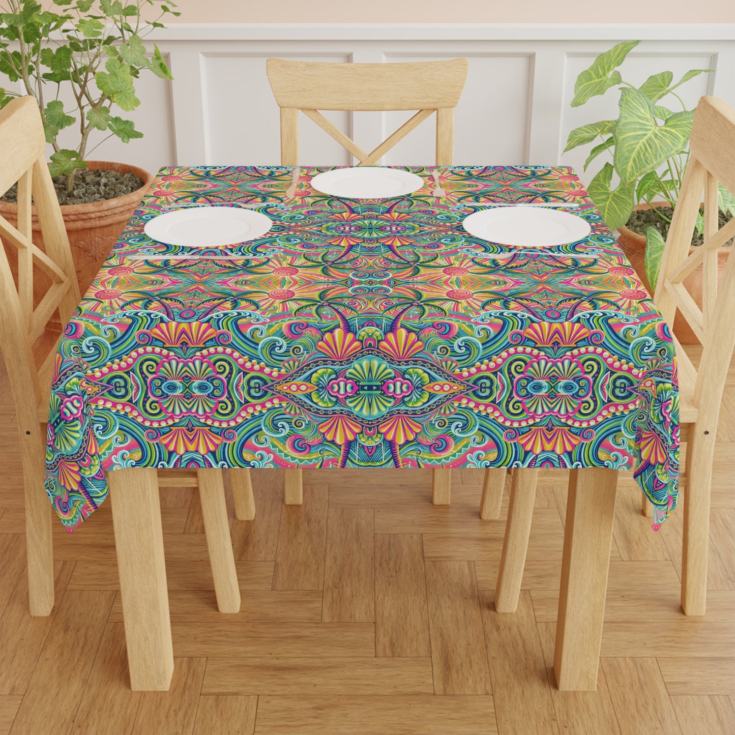 Kaleido Bay Square Tablecloth, 55" x 55"