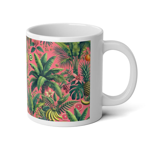 Jumbo Mug, 20oz, More Tropical Fruit Coral | Tropical Coffee Cup