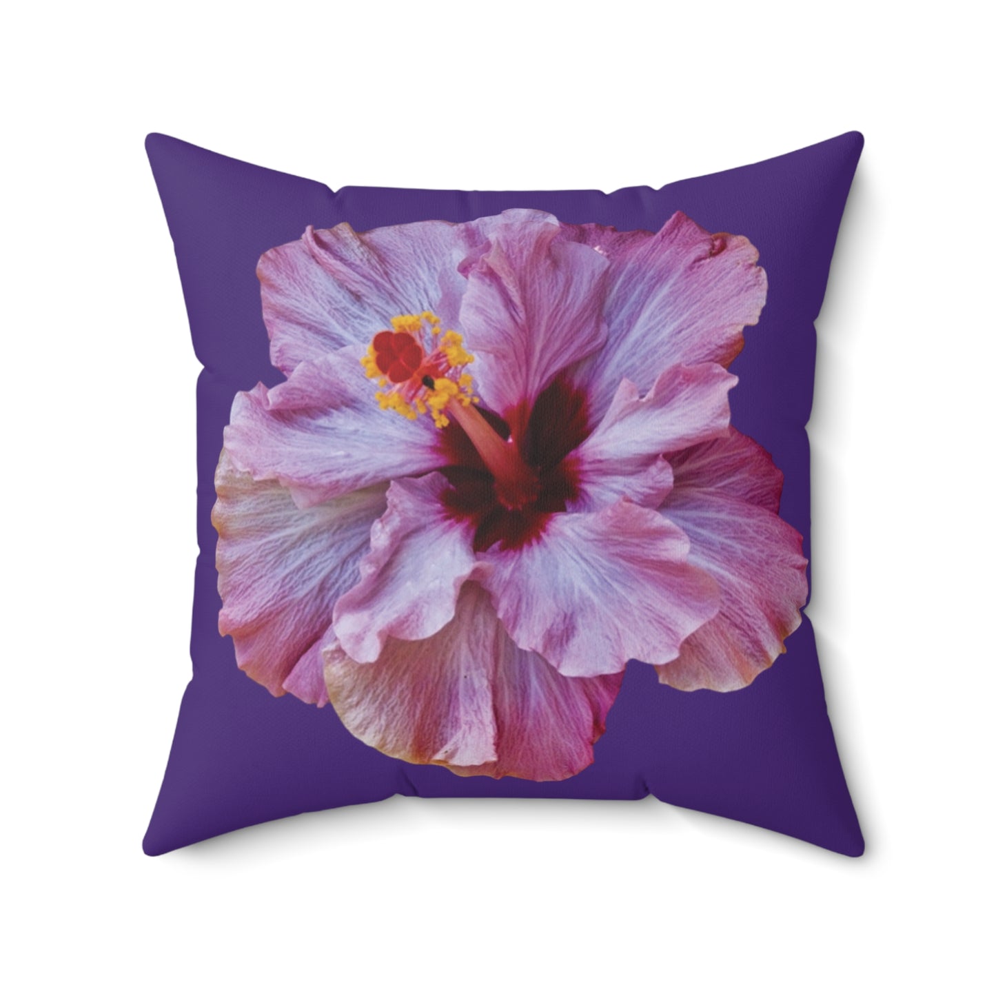 Decorative Pillow - Accent Cushion, 4 Sizes / Photo Purple Hibiscus, Purple