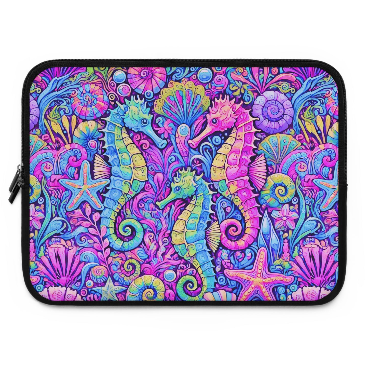 Tropical Laptop Sleeve, 5 Sizes - Perfect for Beach Lovers & Students / Seahorses, Fantasy POP