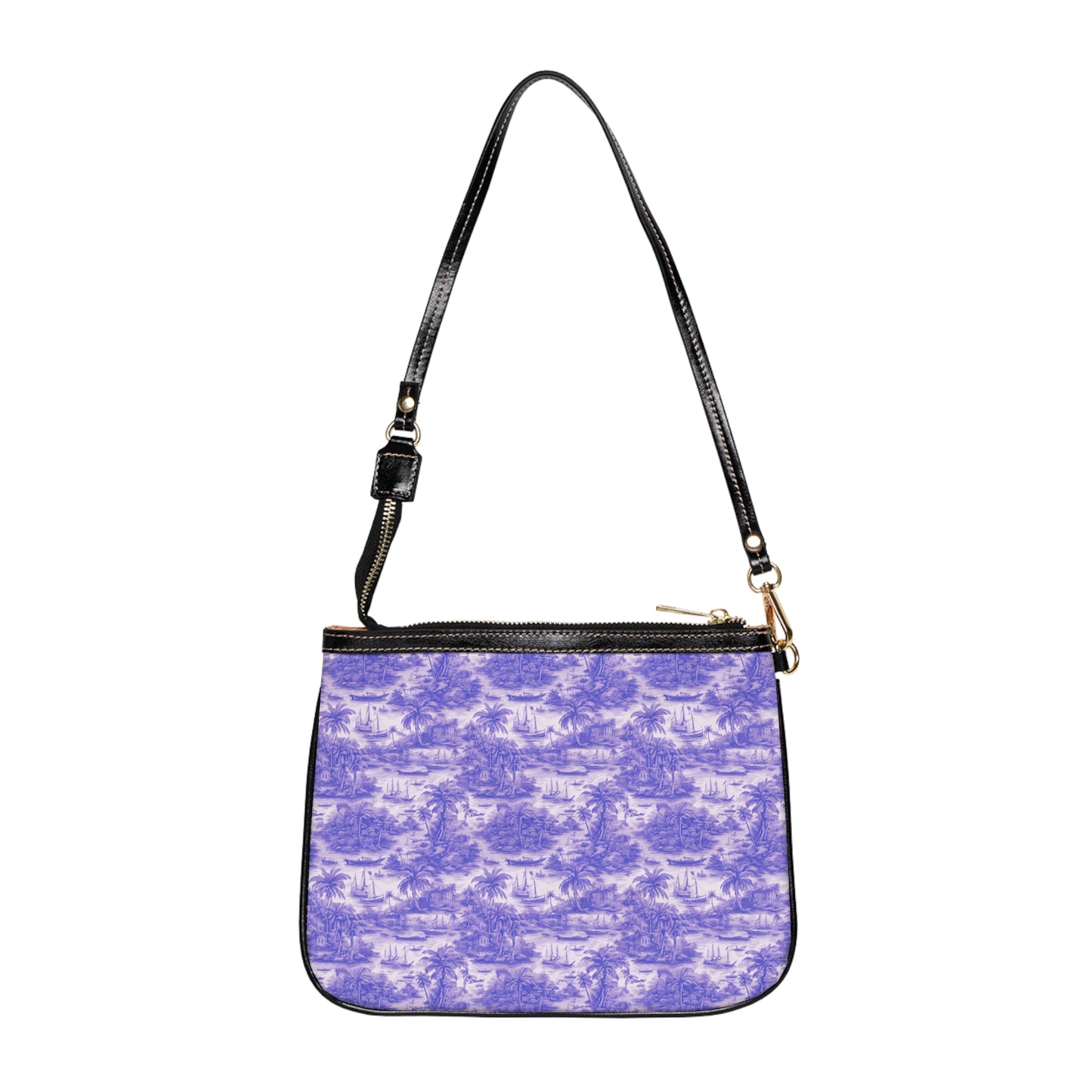 Tropical Small Shoulder Bag | Stylish Summer Crossbody Purse / Tropical Toile #1, Purple