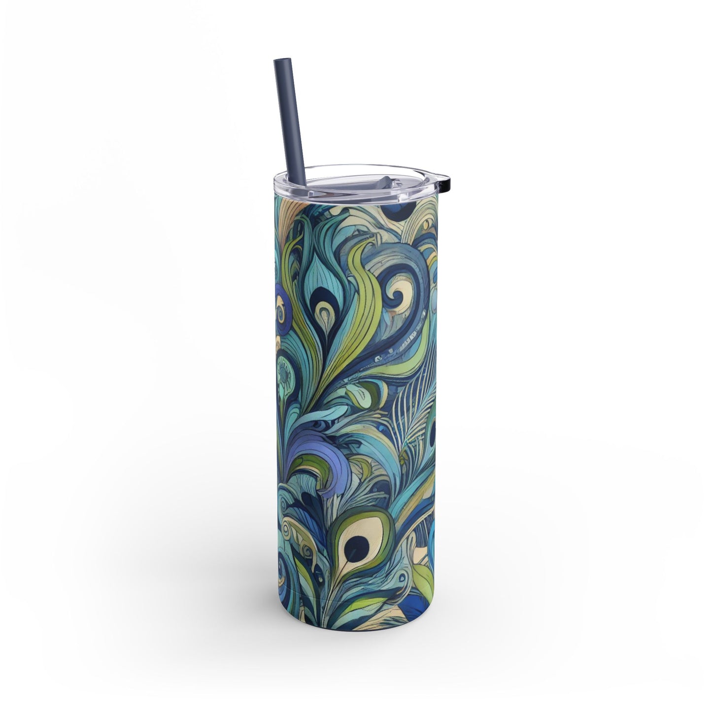 20oz Matte Tumbler, 7 Colors - Stylish Travel Cup - Feather Currents, Blue